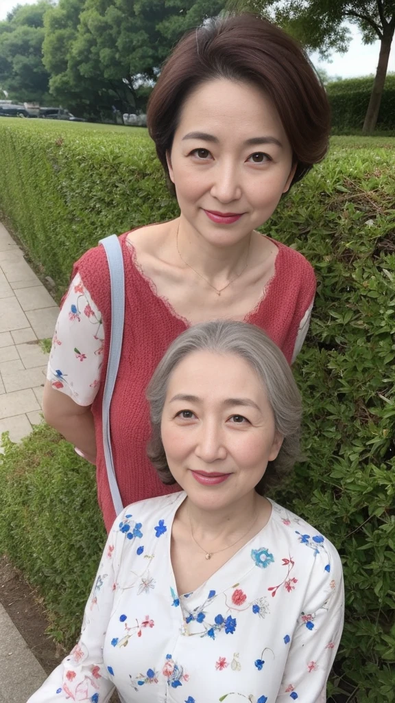 Kawase Hasui, Mature Woman, Our eyes met, Japanese painting gravure, senior citizen, Draw lips correctly, Red lipstick, No discomfort, 120 years old, K, Highest quality, Very detailed, Realistic, Very detailed肌, (Japanese), alone, Large Breasts, Neighborhood Wife, Glamour, sexy, Chromo White Skin, Staring straight ahead,