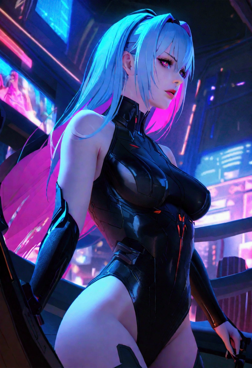 Extremely detailed photo of a woman, , Cyberpunk, Futuristic, Cyberpunk  8K 超高清, fighting，y