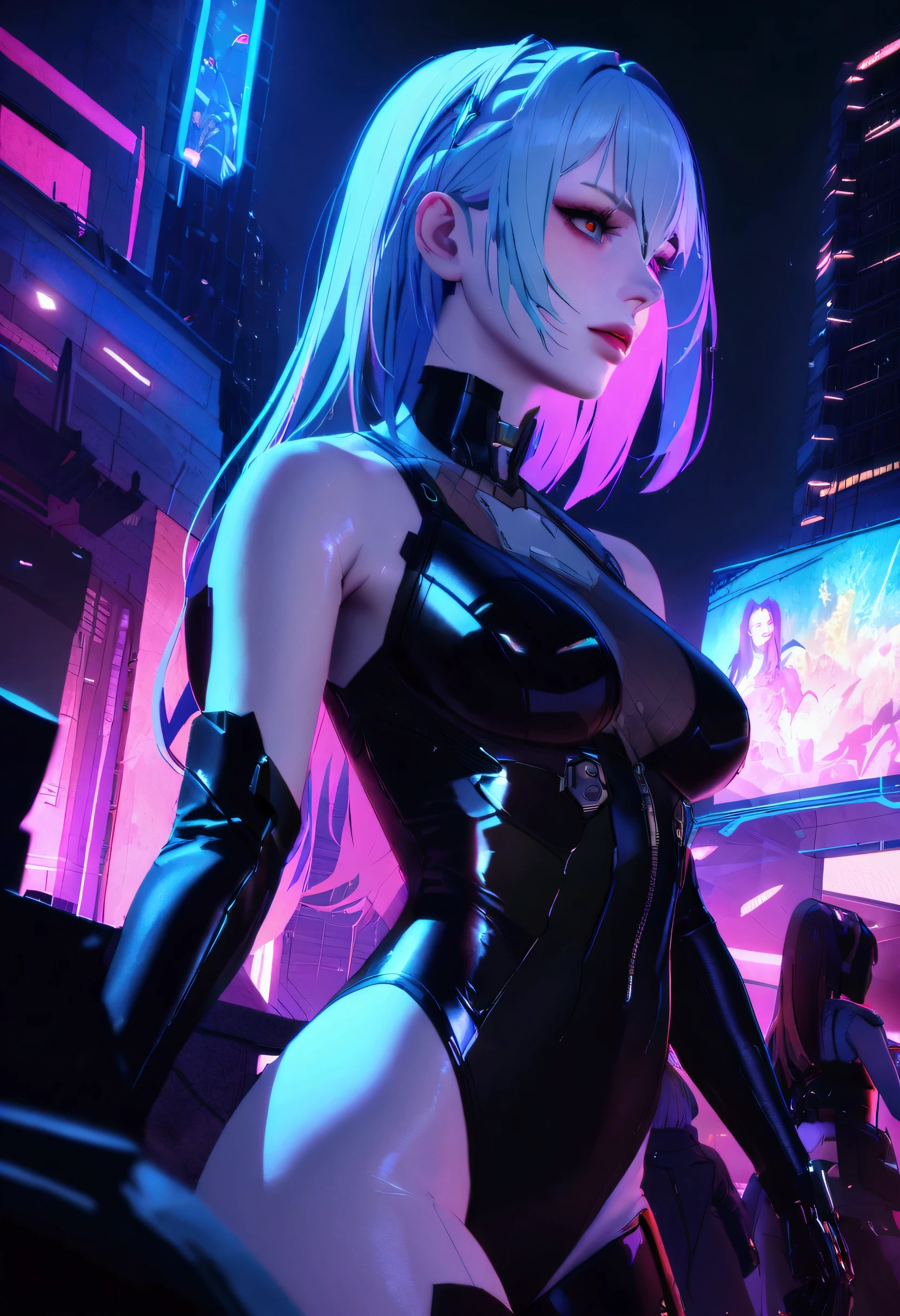 Extremely detailed photo of a woman, , cyberpunk, futuristic, cyberpunk 8K 超高清, fighting,sexly