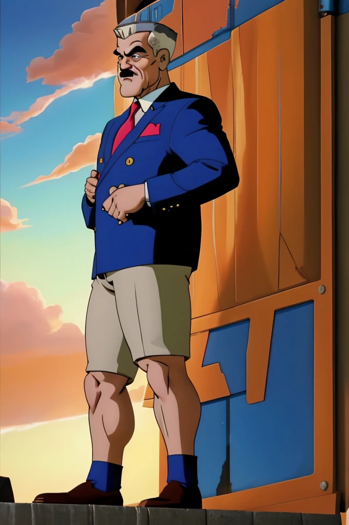 John Jonah Jameson, shirtless, masculine, standing