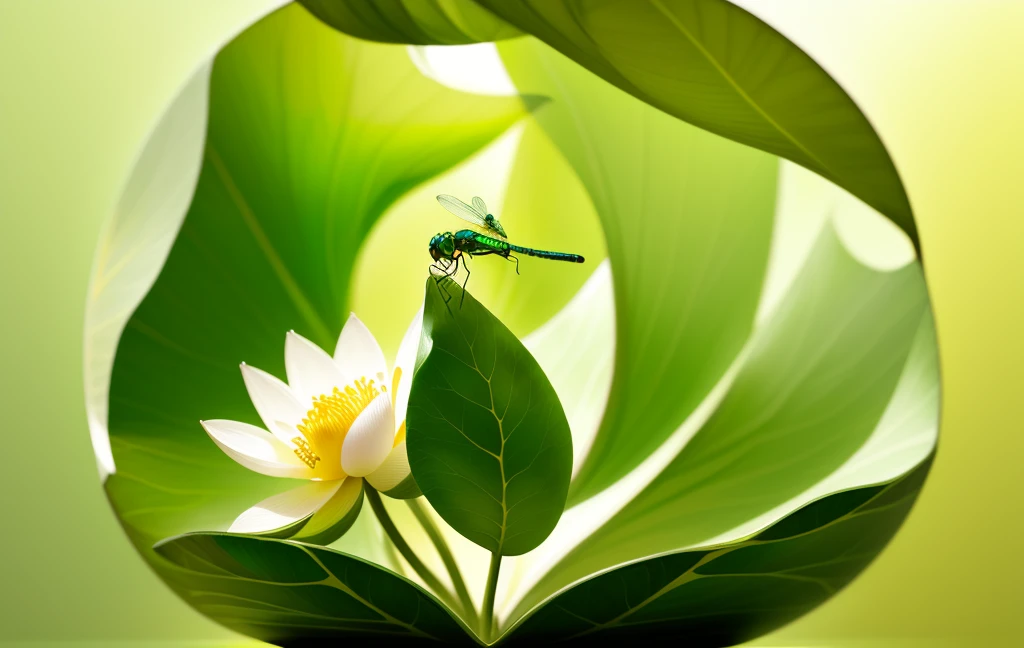 Arafat sitting on a flower with green background, Sitting on the lotus, Macro Photography, dragonfly-like, big leaves and large dragonfly, By Jan Rustem, dragonfly, dragonfly-shaped, Still photography, Photos taken with Nikon D750, Photos taken with Nikon D750, author：Shen Quan, dragonfly, beautiful picture