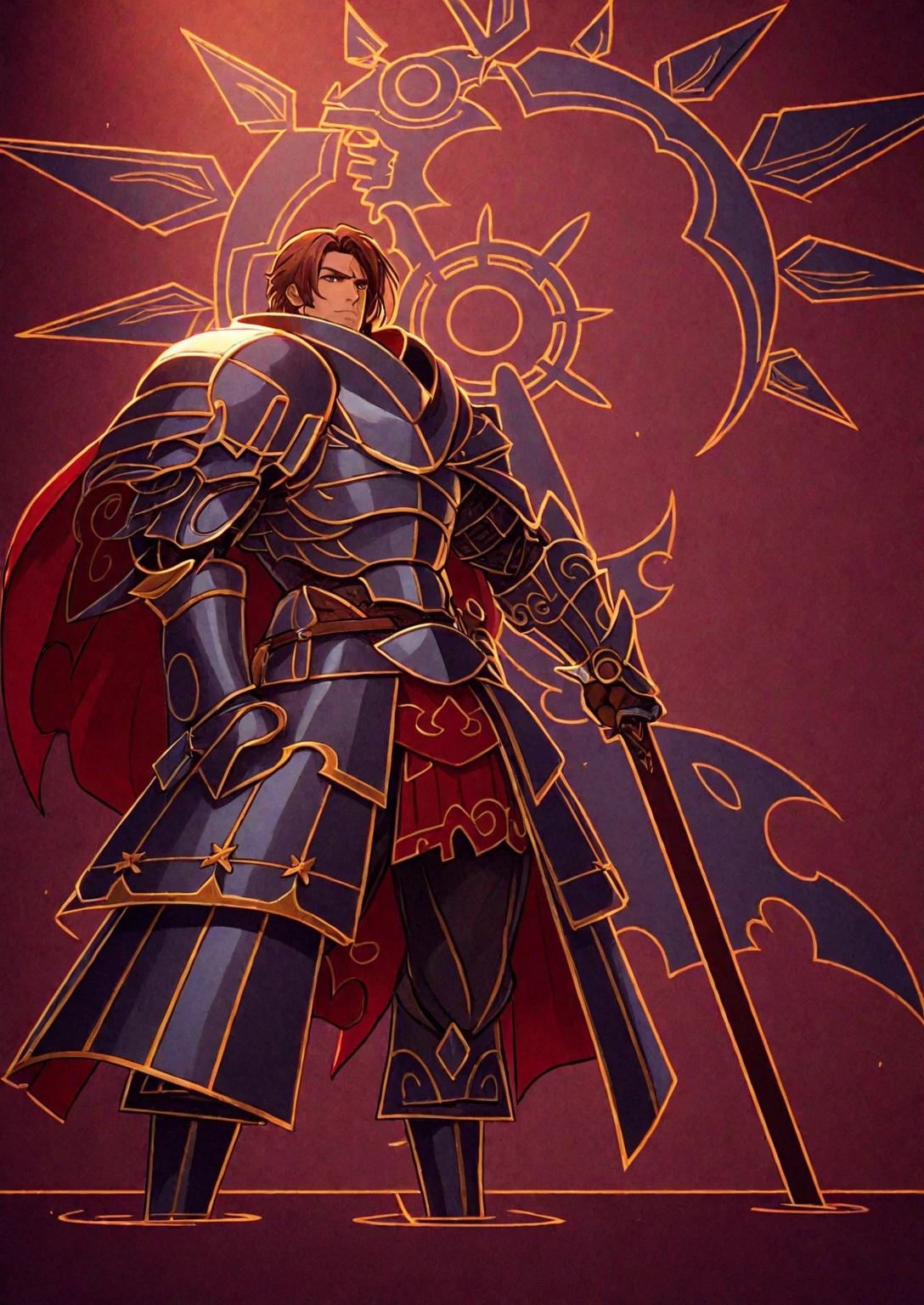 a drawing of a male knight holding a warhammer with the tip shield, clean lineart, bold lineart, simple lineart, male paladin, a human male paladin, heavy lineart, lineart behance hd, lineart, perfect lineart, thick lineart, sharp lineart, line art, extremely fine ink lineart, detailed line art, intense line art
