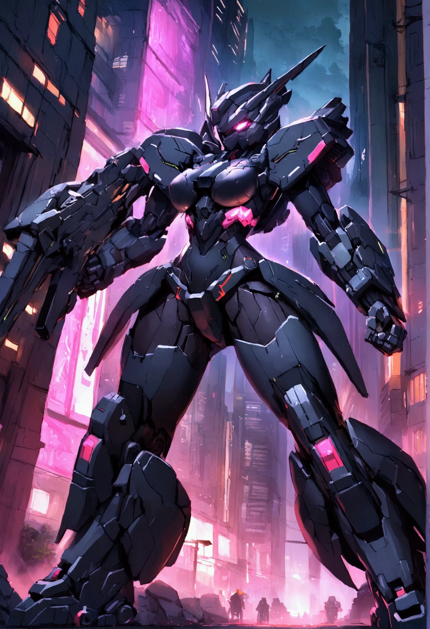 Cyberpunk Building,fight,Mecha Beauty