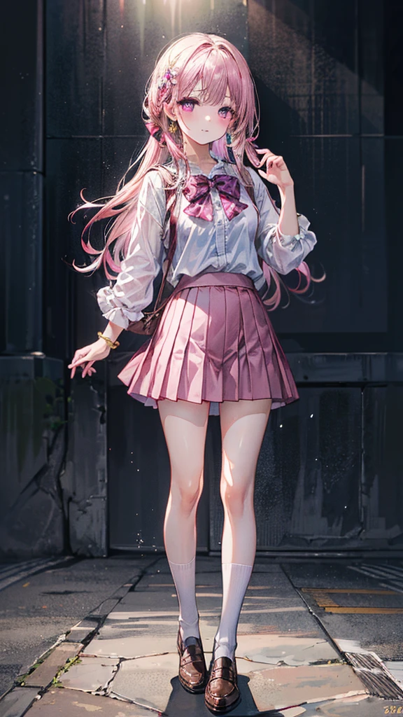 (Best quality, 8k, 32k, Masterpiece, UHD,:1.2),RAW, 1girl,ultra cute , natural lighting,transparent shining eyes, 20yo ,fair complexion, ((standing_split)), pink skirt