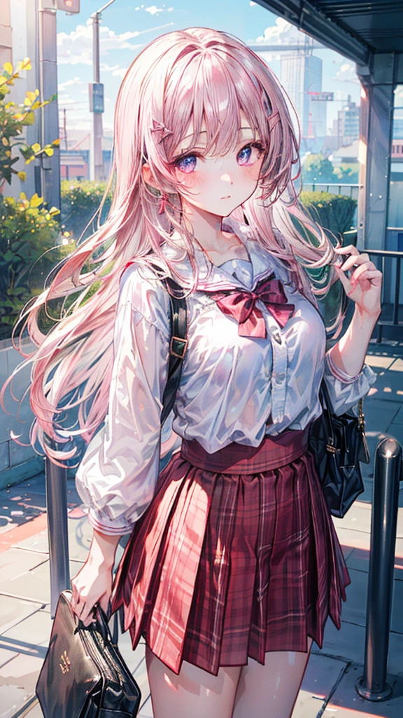 (Best quality, 8k, 32k, Masterpiece, UHD,:1.2),RAW, 1girl,ultra cute , natural lighting,transparent shining eyes, 20yo ,fair complexion, ((standing_split)), pink skirt