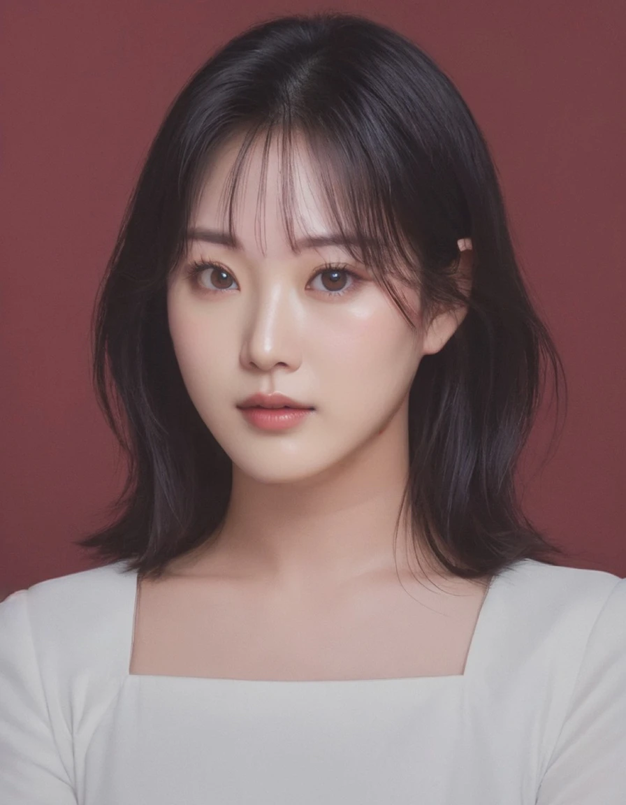 Best Quality, 8k, Masterpiece, (Portrait: 1.3), (photo realistic:1.4), (hyper realistic:1.4), Sharp Focus, looking at viewer, (smoother lighting:1.1), (increase cinematic lighting quality:0.9), realistic lighting, backlighting, light on face, ray trace, (brightening light:1.2), (Increase quality:1.4), sharp detail, (best quality real texture skin:1.4), finely detailed eyes, black_eyes, finely detailed face, 25 year old Korean woman