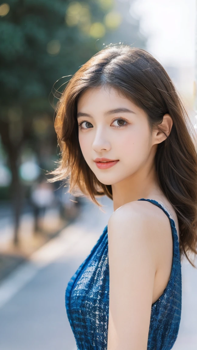 （32K,very high resolution, high detail, very accurate,Beautiful girl 1：1.5）,RAW photo & realistic atmosphere,beautiful dark blue eyes,detailed mouth,glossy lips,fine eyebrows,Soft white skin that shines in every detail,,detailed eyes、Very beautiful eyes with deep blue eyes,lip details、very beautiful face,very well-shaped face、lifelike face,shining beautiful lips,beautiful eyebrows,infinite reality,best design,（Super cute Japanese 18 year old,Beautifully shaped breasts,She is a very cute beautiful girl,,healthy body,outstanding style：1.5）,best natural makeup,japanese id,korean idol,Young sensual idols,Moist eyes,dark and beautiful deep eyes,beautiful butt,beautiful feet：1.3),超A high resolution、natural and realistic face,Her pure eyes are too cute,(((photorealism,Take a full body photo))),real live action, A calm and fashionable girl,shiny brown hair, smile a little, cute 18 year old girl, Spring 2024,  Clothes that are popular in spring, Tokyo, The background is Shibuya