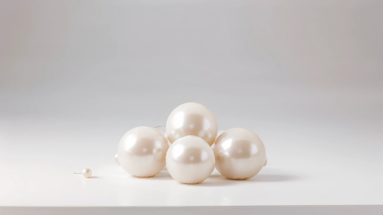 bundle of white pearls, cluster of white pearls, white background, perfect lighting, indoor studio, photo studio, photography, product presentation, stock images