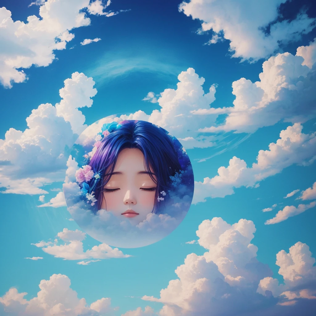 Create a unique painting, 「Heavenly Dream」Inspired by.,', He combines space imagery and dreamscapes to create surreal masterpieces., Very symmetrical