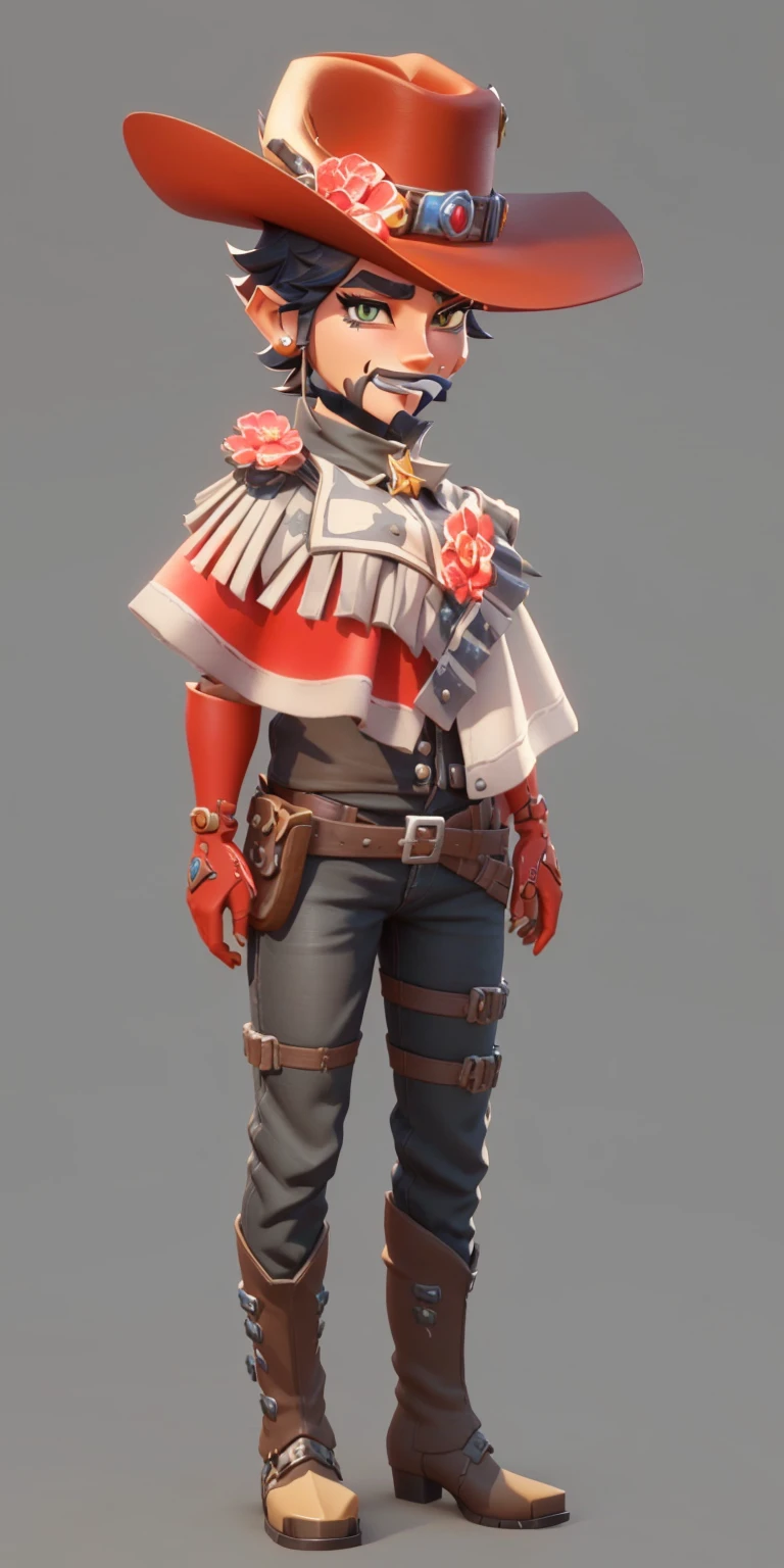 Close-up of cartoon character wearing cowboy hat, 3D rendering style, Stylized characters, Stylized pbr, Stylized 3d rendering, very detailed character, stylized concept art, Stylized as 3D rendering, Super detailed fantasy characters, very Stylized characters design, Stylized characters design, Stylized 3D, character render