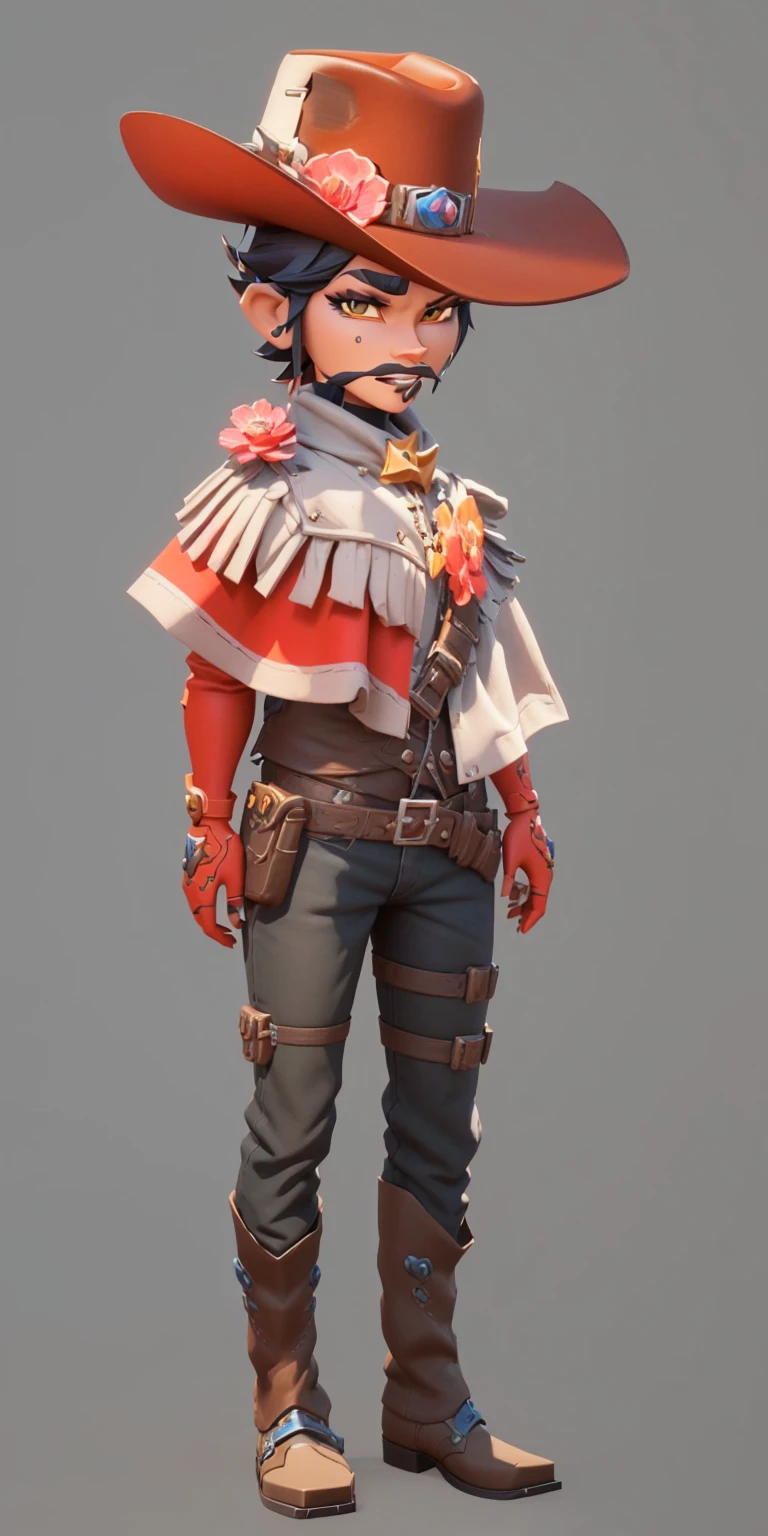 Close-up of cartoon character wearing cowboy hat, 3D rendering style, Stylized characters, Stylized pbr, Stylized 3d rendering, very detailed character, stylized concept art, Stylized as 3D rendering, Super detailed fantasy characters, very Stylized characters design, Stylized characters design, Stylized 3D, character render
