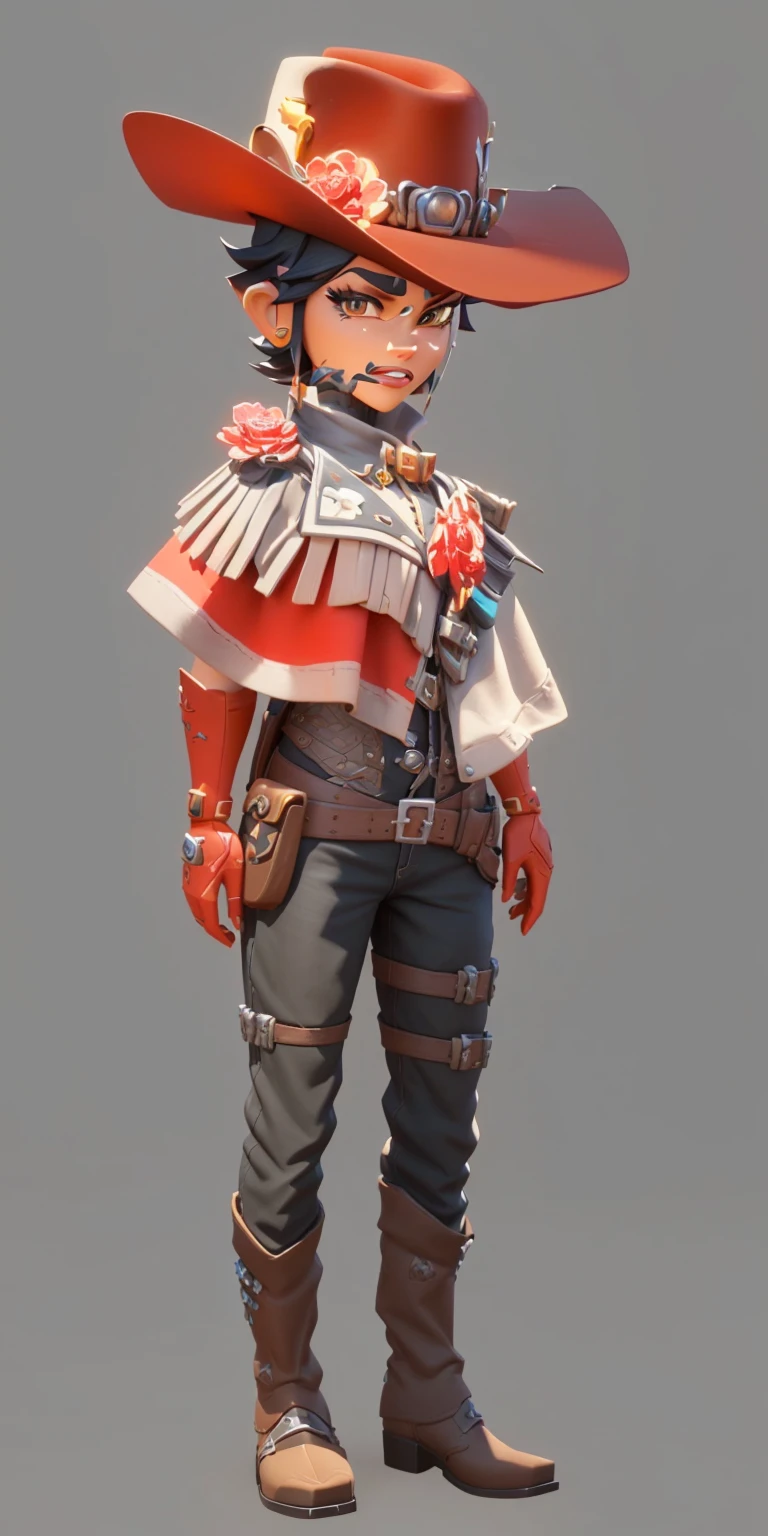 Close-up of cartoon character wearing cowboy hat, 3D rendering style, Stylized characters, Stylized pbr, Stylized 3d rendering, very detailed character, stylized concept art, Stylized as 3D rendering, Super detailed fantasy characters, very Stylized characters design, Stylized characters design, Stylized 3D, character render