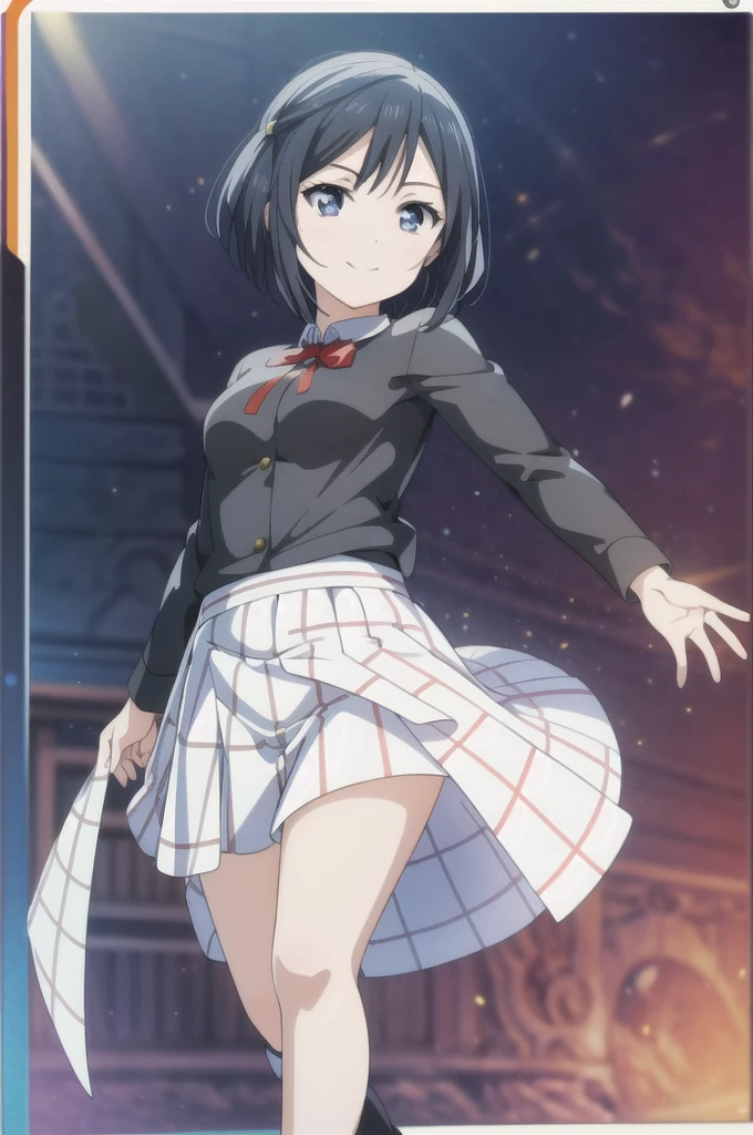 (Highest quality, masterpiece:1.2), One girl, alone, anime, anime screencap, Ray Tracing, Global Illumination, ultra hi resolution picture, Bright colors, Cinematic Light, Lens flare, Light on the face, Glowing Eyes, Depth of written boundary, Happy, Detailed Background, cute, Straight, smile,
Yuki Setuna,short hair