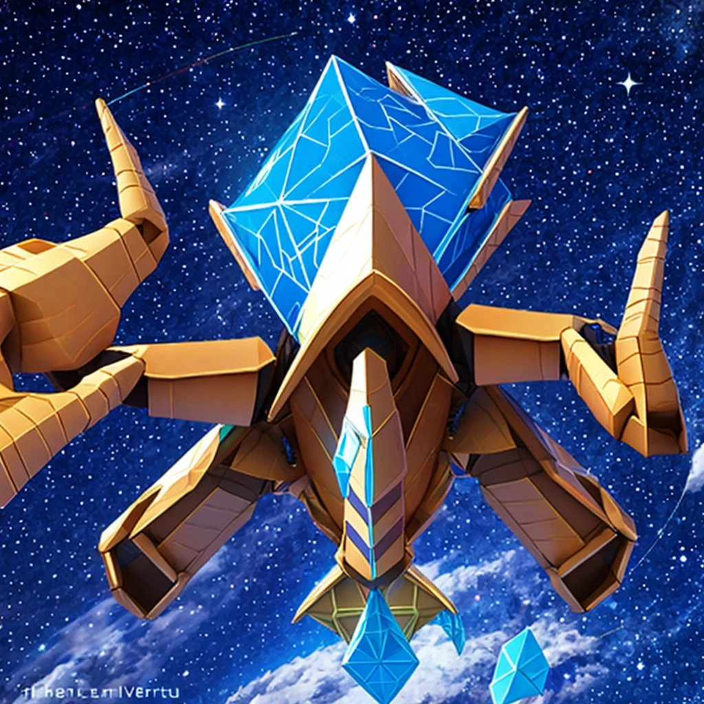 Three-dimensional Star of David. The vertex of the tetrahedron pointing upward, ends a hand's length above the head and the downward-pointing vertex of the tetrahedron, ends at a hand's length below your feet. Run a tube from the top vertex to the bottom point, through the body's main energy centers or chakras. This tube, for your body, has the diameter of the circle you make when you touch your largest finger with your thumb. It looks like a fluorescent glass tube, except that it has a crystalline structure at the ends that fit inside the two vertices of the star tetrahedron.