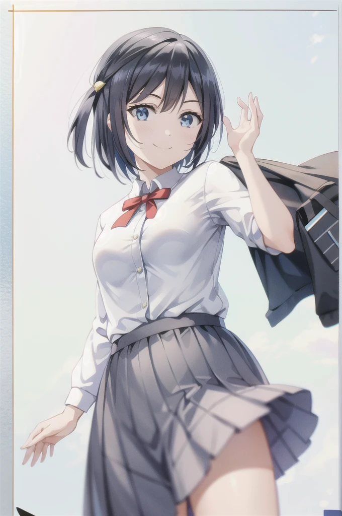 (Highest quality, masterpiece:1.2), One girl, alone, anime, anime screencap, Ray Tracing, Global Illumination, ultra hi resolution picture, Bright colors, Cinematic Light, Lens flare, Light on the face, Glowing Eyes, Depth of written boundary, Happy, Detailed Background, cute, Straight, smile, View your viewers, Outdoor, null, cloud,
Yuki Setuna, Cowboy Shot,short hair