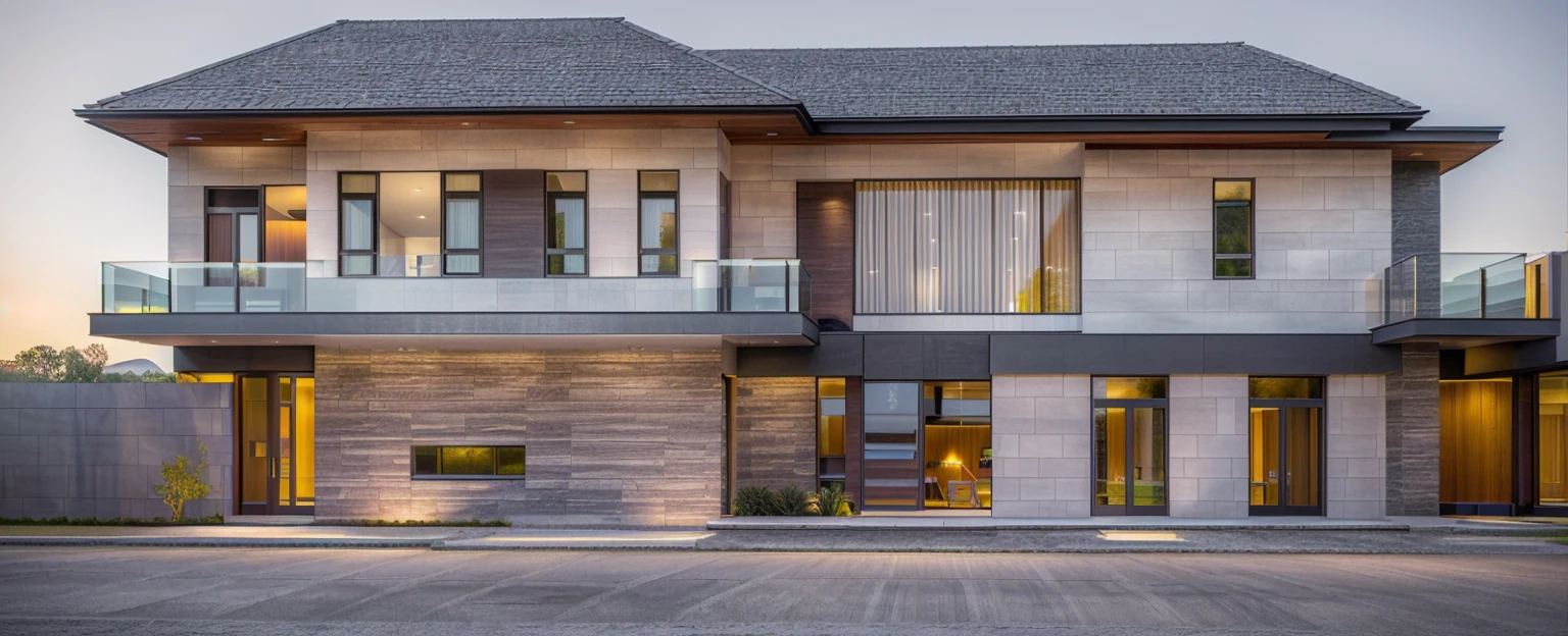 villa modern,night, Realistic, exterior, sunlight, house, RAW photo, 8k uhd, dslr, (high detailed skin:1.3), soft lighting, ultra quality, film grain, Fujifilm XT3, sharp image, best quality, authentic, hight quality,