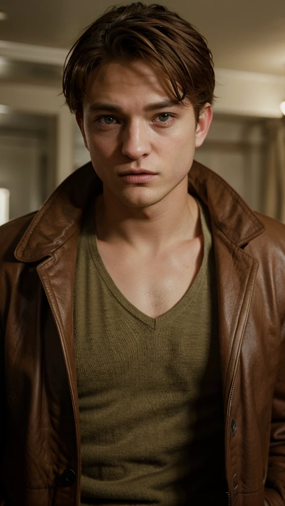 Make me a boy, chestnut, Cold look, marked jaw like the cheekbones, hazel eyes.
Robin Pattinson Style