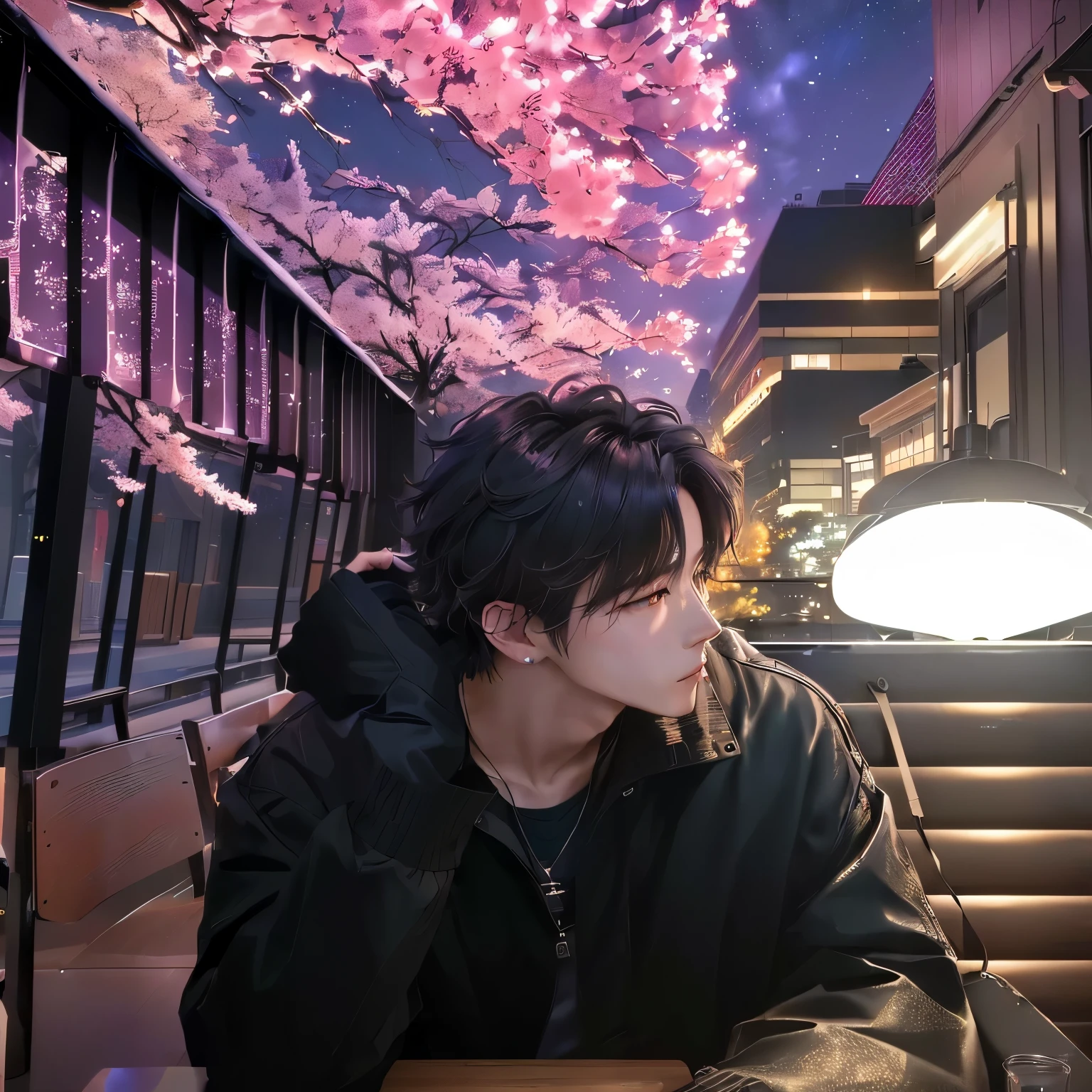 A man is sitting at a table with a laptop, Handsome anime pose, Inspired by Yanjun Chen, Gweiz-style artwork, Inspired by Bian Shoumin, Cai Xukun, Jan J, Anime Style 4k, 4k anime wallpaper, A mix of anime style and Fujifilm, anime wallpaper 4k, anime wallpaper 4k, Anime Aesthetics
