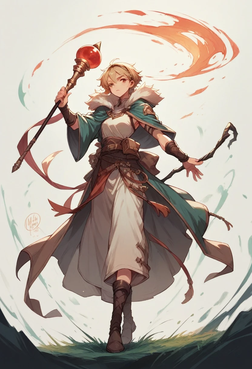 An anime character holding a magical staff.