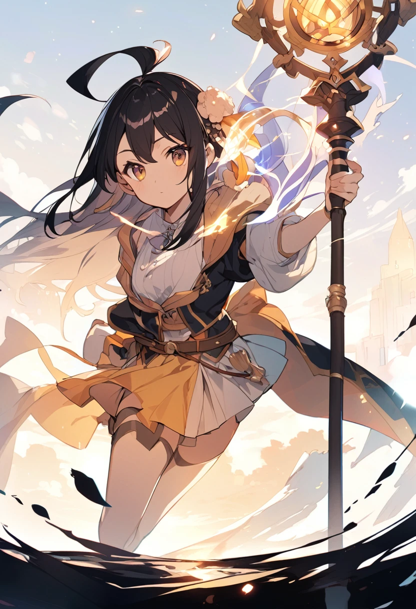 An anime character holding a magical staff.