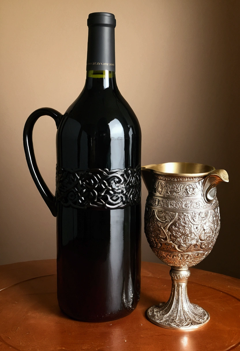 With a jug of wine