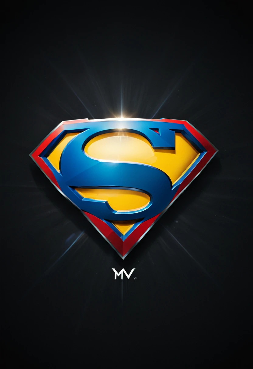 text logo containing two letters: MV, MV logo, superman style logo, Meteversus