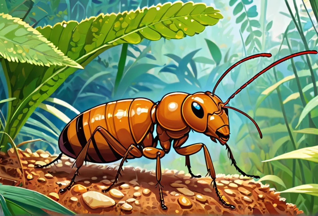 Illustrations of afrocan termite hill, masterpiece best quality:1.2) delicate illustration ultra-detailed, illustrations, bright, colourful,