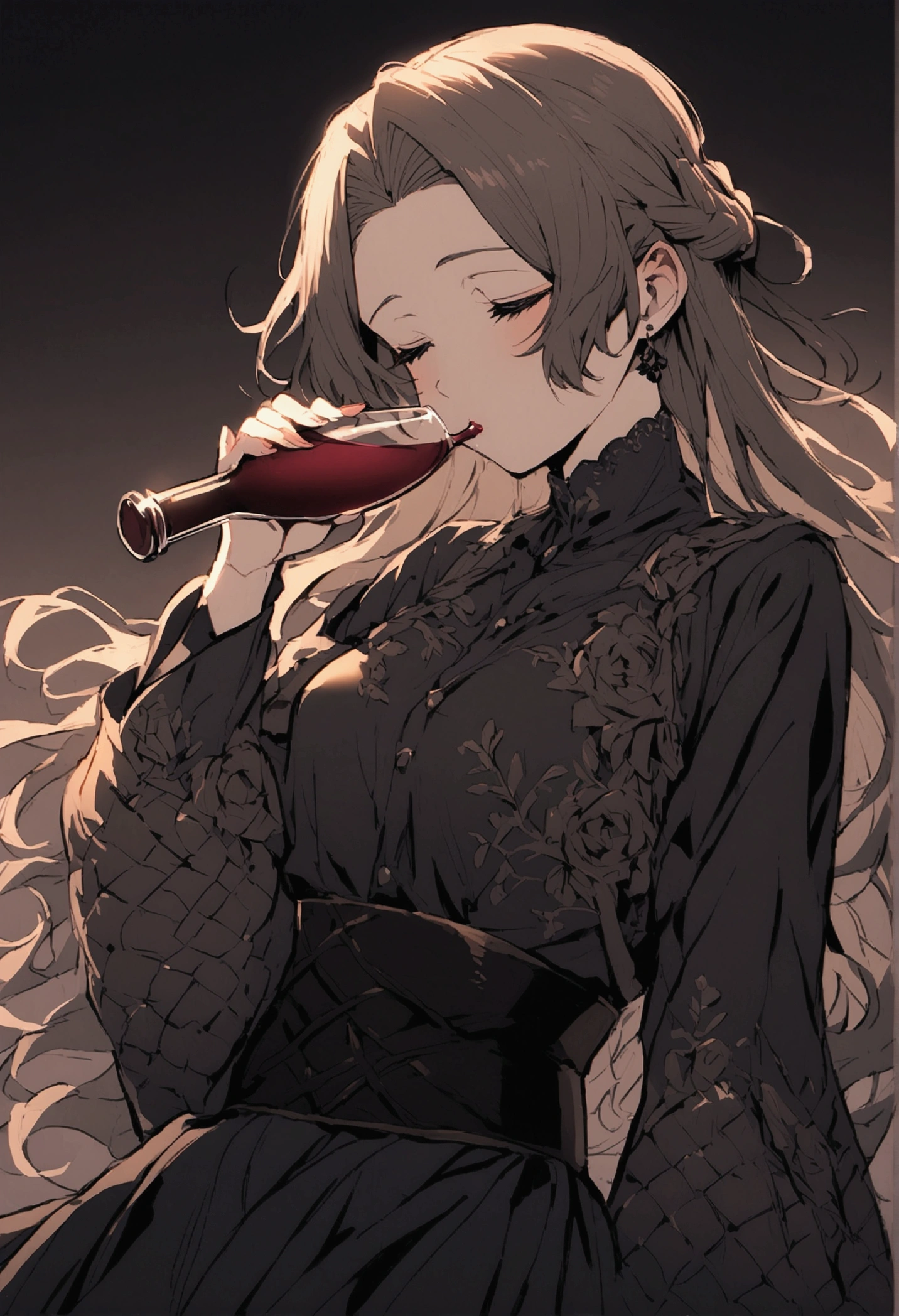 Shinobu Kocho, Drinking wine