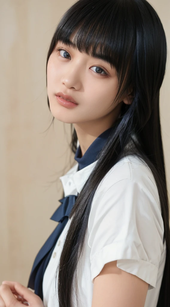 ((Highest quality, 8k, masterpiece: 1.3)), sharp: 1.2, Perfect Body Beauty: 1.4, Slim Abs: 1.2, ((Layered Hairstyles, Big Breasts: 1.2)), (濡れた White Button Long Shirt: 1.1), (nude: 1.2), Close your face: 1.5, Highly detailed face and skin texture, Beautiful Eyes, double eyelid, Side view of the camera
