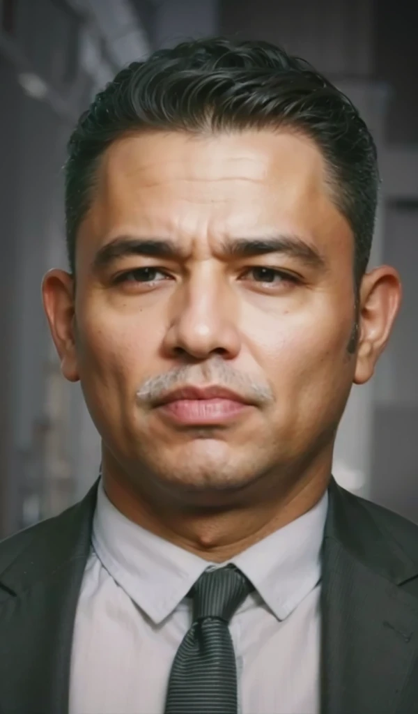 a realistis mexican man face age 40 years wear a black suit,ultra hd 8k
