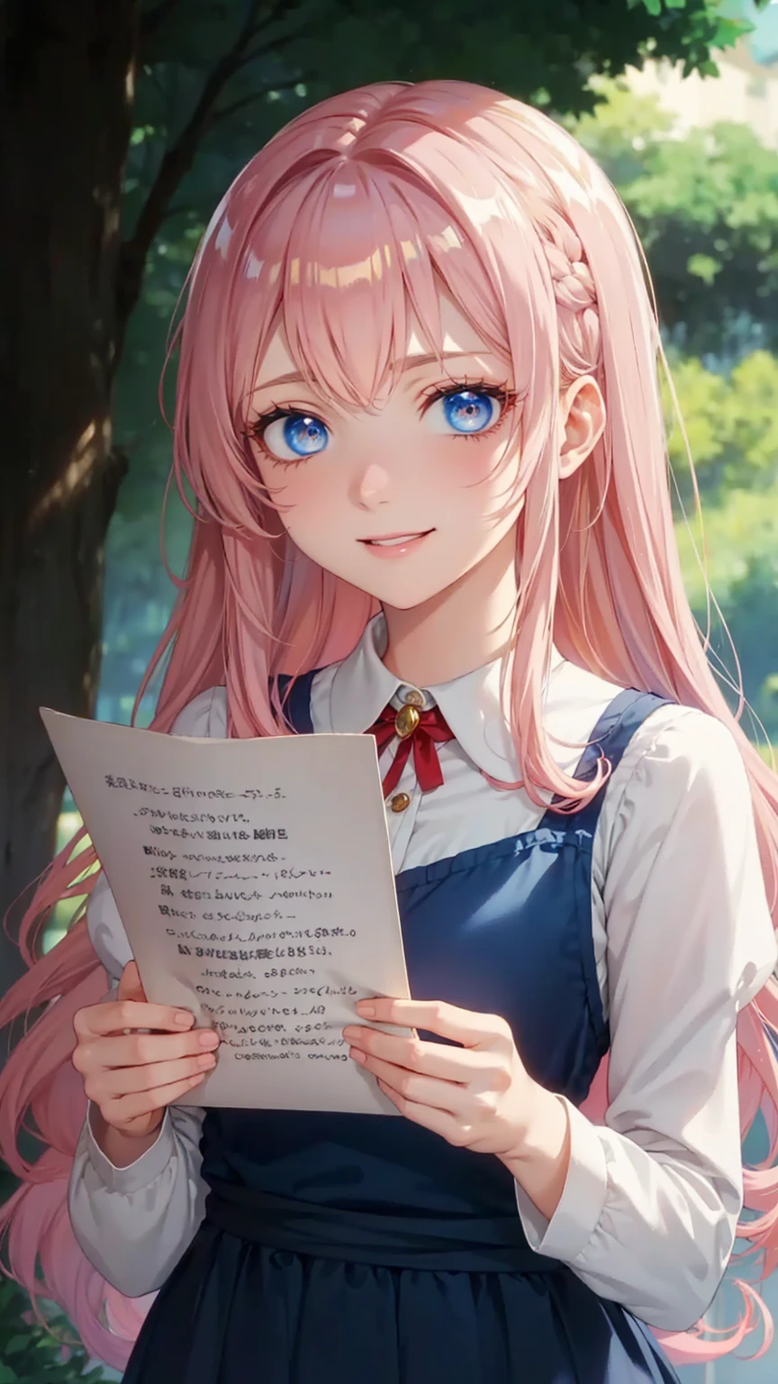 1woman,smile ,blue eyes,Eyes half open, Beautiful makeup, long eyelashes,early in the morning,stunning,close up photo, very detailed face,cute,,HD face, perfect face,Short white dress, pink cardigan,very big breasts,Blonde hair,blonde hair,bangs,long hair, straight hair,ultra detail,ultra Hd, masterpiece,4k
