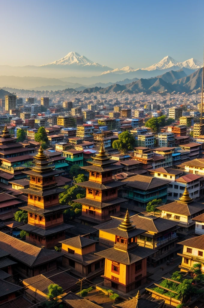 Create an image of an Kathmandu city in 1800 in details and hig quality peoples should be seen