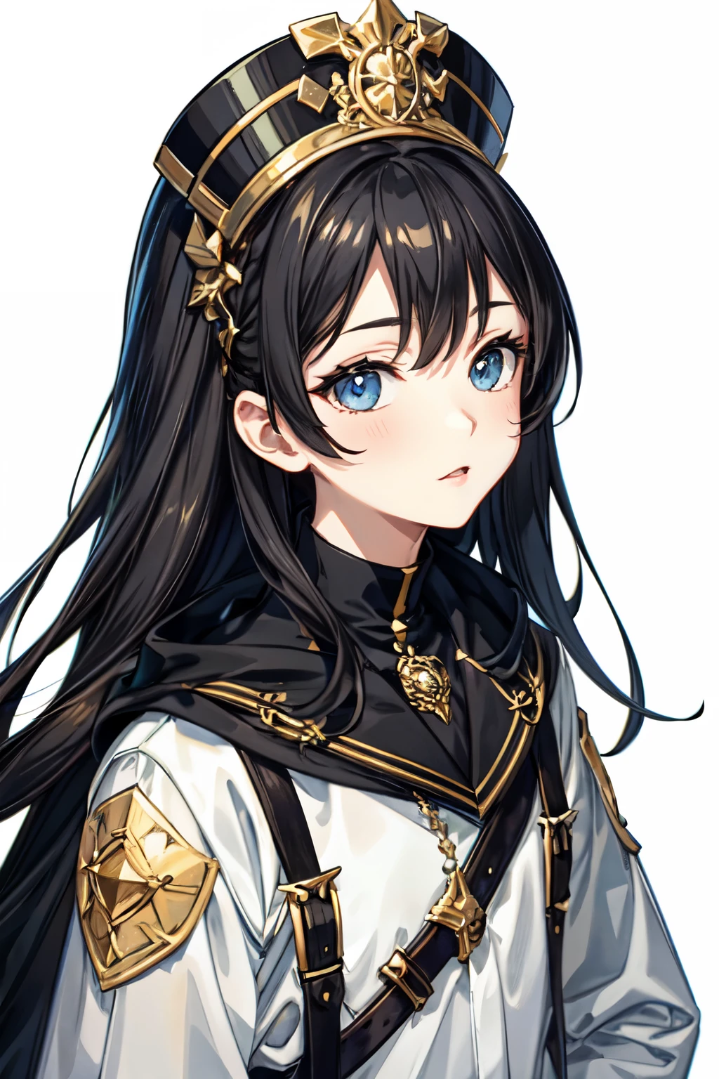 ((best quality)), ((masterpiece)), (detailed), white background, front, 1boy, black hair