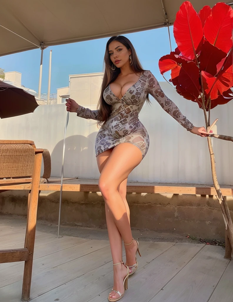 arafed women,a picture by Adrian Zingg, reddit, arabesque,((slim thick body:1.4)), (((dressed showing curvy fit round ass:1.2)),((wearing tight dress )), anna nikonova aka new milky,((full body1.2)), angelawhite, wearing lipstick,sexy earrings,fit,busty,curvy ,makeup as a jessica rabbit,stunning girl,blonde,ponytail,looking at camera,detailed face, (((detailed face and eye)))
