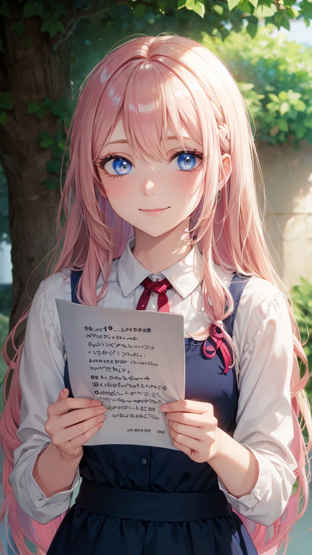 1woman,smile ,blue eyes,Eyes half open, Beautiful makeup, long eyelashes,early in the morning,stunning,close up photo, very detailed face,cute,,HD face, perfect face,Short white dress, pink cardigan,very big breasts,Blonde hair,blonde hair,bangs,long hair, straight hair,ultra detail,ultra Hd, masterpiece,4k