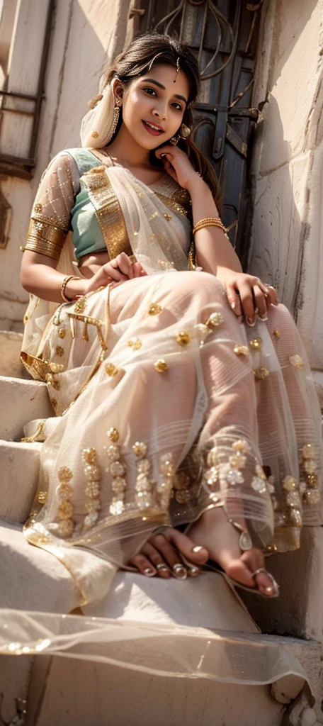 (((desi indian young girl))), 16 years girl, cute and pretty face, natural skin, wearing hot deep neck top and dupatta, charming black hair, ((hair ends are blonde)), city streets background,(wearing simple jewellery), round Young Breast, Pretty cute Navel, soft ovel navel, Slender girl, bright light, long_hair, Bokeh, indian ,tree branch, colourfull,princess dress((choli:1.2,dupatta:1.2,lehenga:1.2), smile, pretty, cute, 4k, 8k, CG unity 8k wallpaper, depth of field, ray tracing, perfect figure, sweet round breasts 