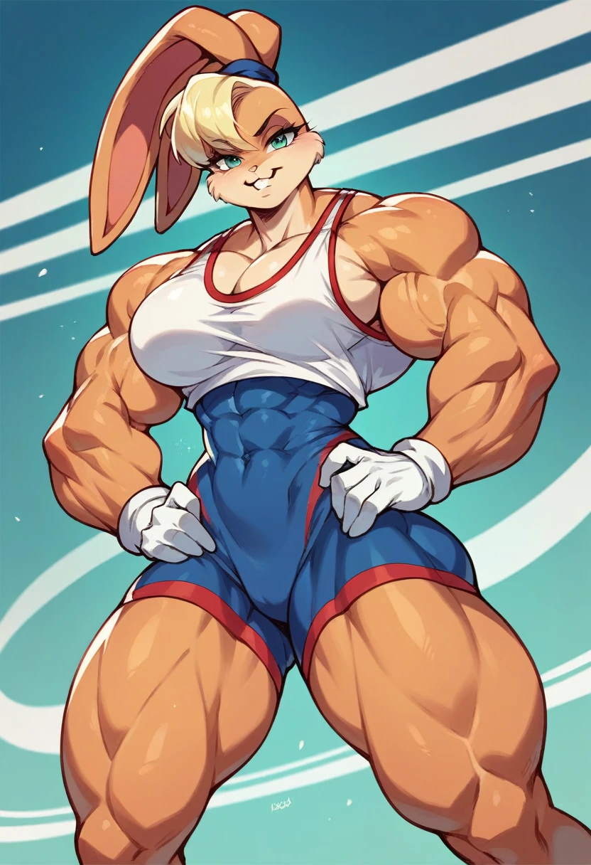 lola bunny blond very large size big muscles 