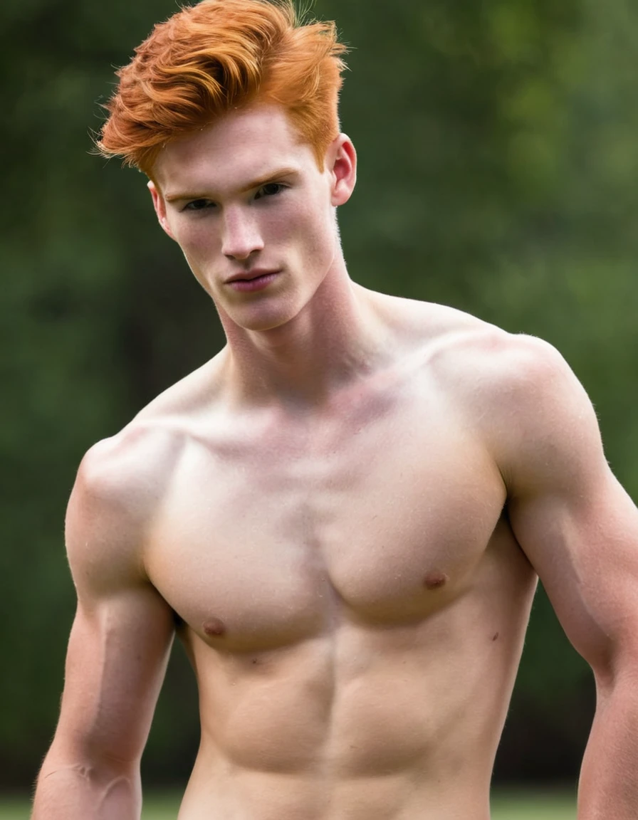 A red haired college going boy, tall dark and athletic body