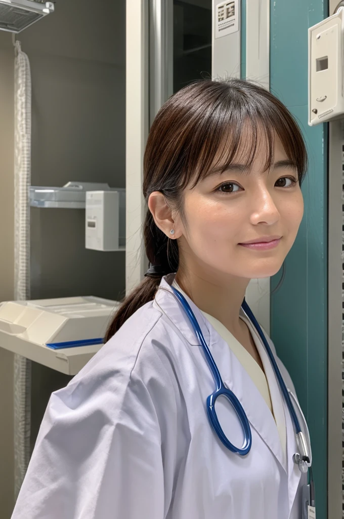 ((Highest quality)), ((masterpiece)), (detailed),Perfect Face,Japanese,Female doctor,White,systemic