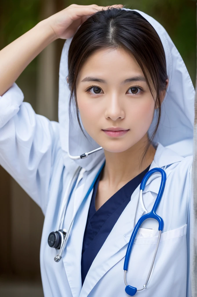 ((Highest quality)), ((masterpiece)), (detailed),Perfect Face,Japanese,Female doctor,White,systemic