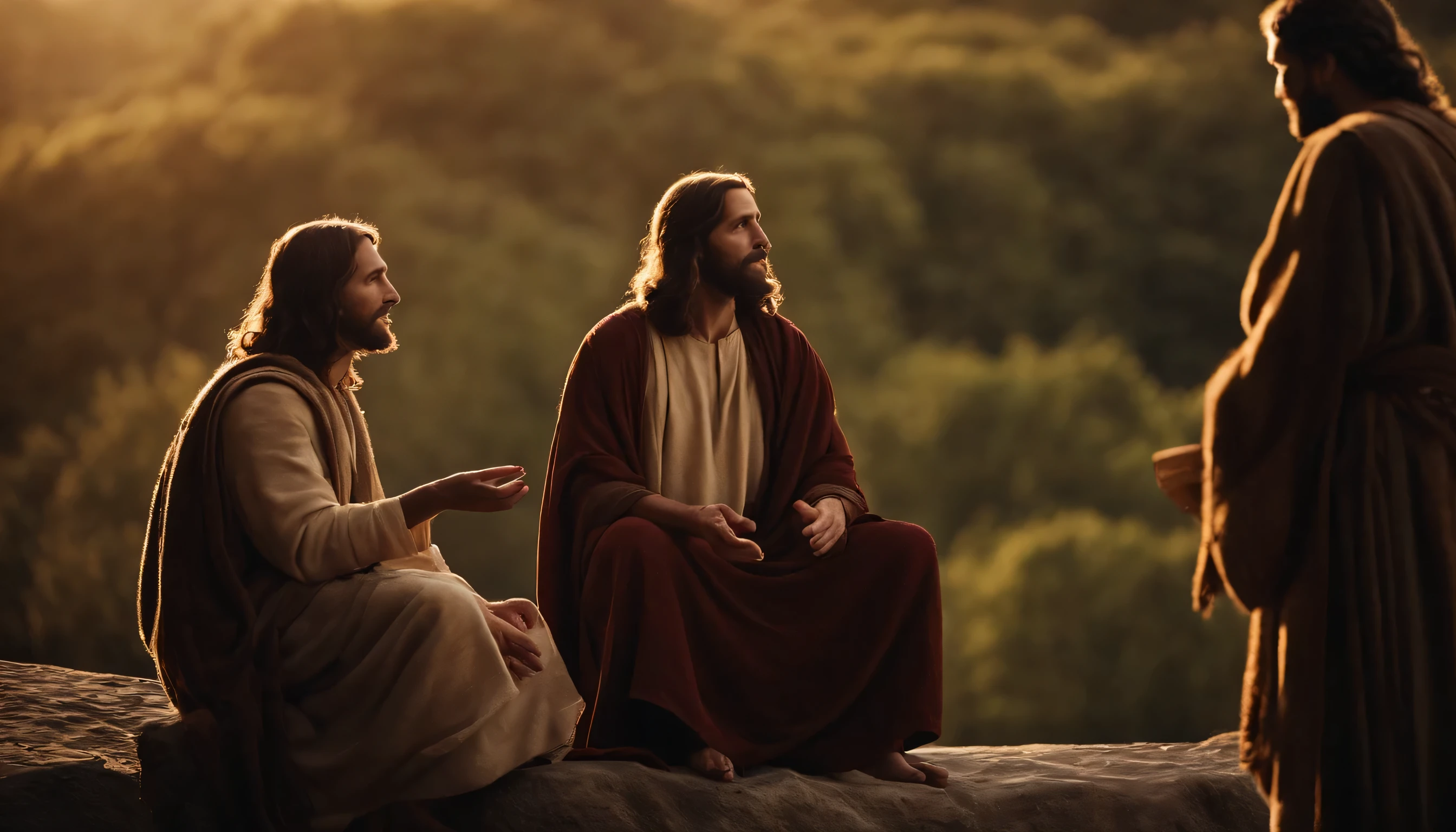 Jesus Christ speaking to two disciples