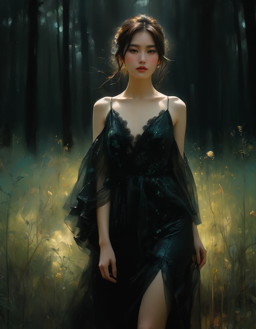 ((Masterpieces with up to 16K resolution):1.6),((soft_color_photograph:)1.5), ((超detailed):1.4),((Cinematic stills and dynamic angles):1.3) | ((Double contact):1.3), ((恐ろしい黒いdie神のシルエット効果):1.2), ((Superimposed on a beautiful woman):1.1)《Dark forest sky》Agnes Cecil, Jeremy Mann, Oil and ink on canvas, Awesome dark art, Super dramatic light, photographイラスト, Amazing depth, the Ultra-detaileded, 虹colorの黒, Additional Dreams, intricately detaileds, Amazing depth, Great atmosphere, attractive, An unusual and vibrant landscape, ((die神鎌):1.1), Maximalism ((that'It's Beautiful Outside, It's ugly inside, Pressure and pain, Beauty and despair, hard and soft, positive and negative, Hot and cold, sour, Lively but boring, perfectionな調和, Light and shadow, Young and old, Black and White, Corresponding color, noise々Quiet and peaceful, Chaos and Peace, die):1.2) A complex masterpiece from the leader in real-time engineering. | Rendered in Ultra-high definition with UHD and retina quality, this masterpiece ensures anatomical correctness and textured skin with super detailed. Focus on high quality and precision, This award-winning work is、Capture every nuance in stunning 16K resolution, Captivate your audience with vivid images. | ((perfection_composition, perfection_design, perfection_Layout, perfection_detailed, Ultra_detaileded)), ((Strengthen_all, repair_all of)), learn more, Strengthen.