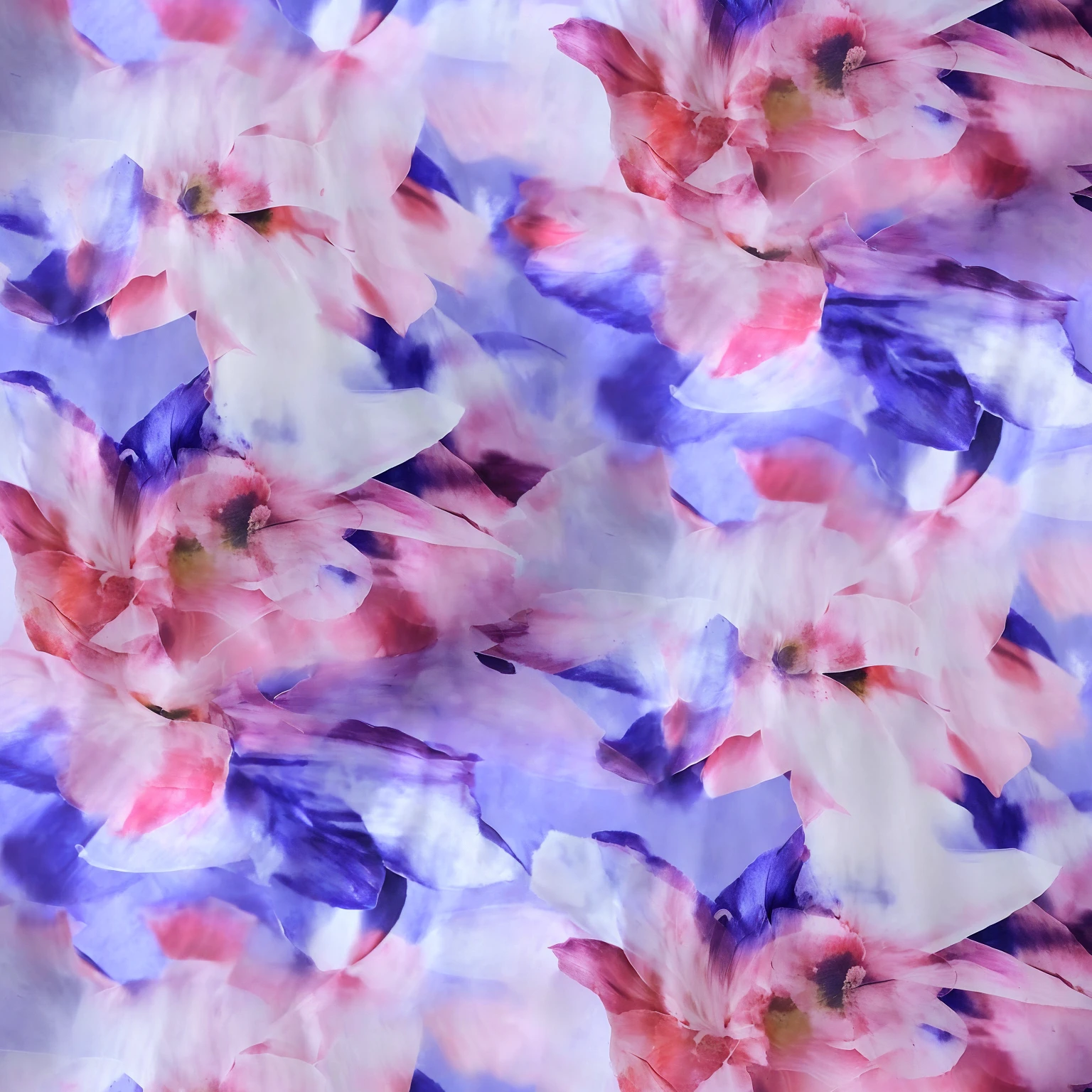 There is a big bouquet of flowers on the table, Flower Dream, Painted flowers, Abstract fabric texture, Pastel petals flying, Background chaos flowers, Highly abstract, swirling flowers, Floral Pattern, Mottled flowers, Abstract smoked rose, Flower splash painting, Failure mode, Textile printing, Large, opaque flowers, Flower Explosion，HD，3d，Hand drawn flowers，dream，