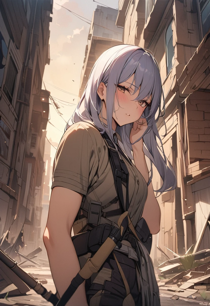 Highest quality、masterpiece、Broken buildings、Sniper and Spotter、