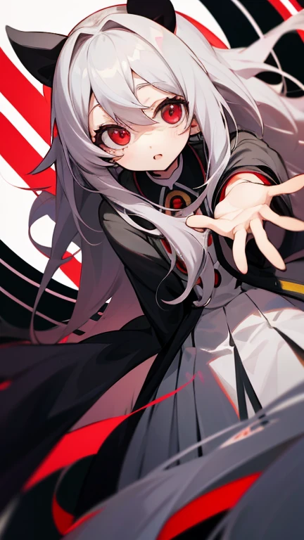 Highest quality　I have long hair　Gray Hair　Hata Kokoro　Red eyes　I don't have anything　Odd Eye　One person　