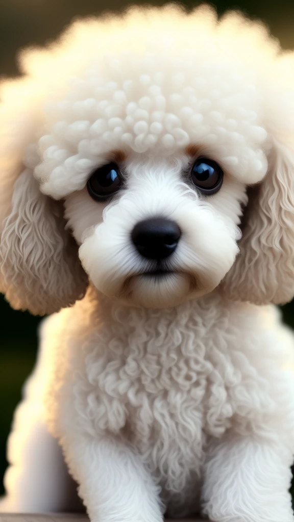 Cute, White, Big-eyed, toypoodles, , Short legs, Black nose, tiny ears, Curly hair