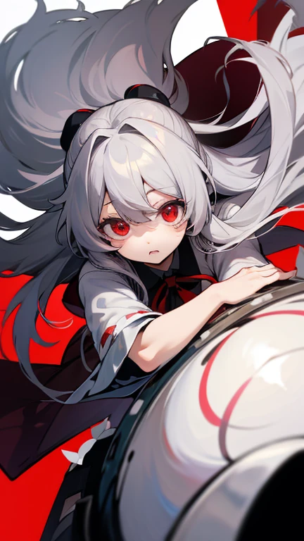 Highest quality I have long hair Gray Hair Hata Kokoro Red eyes I don't have anything Odd Eye One person