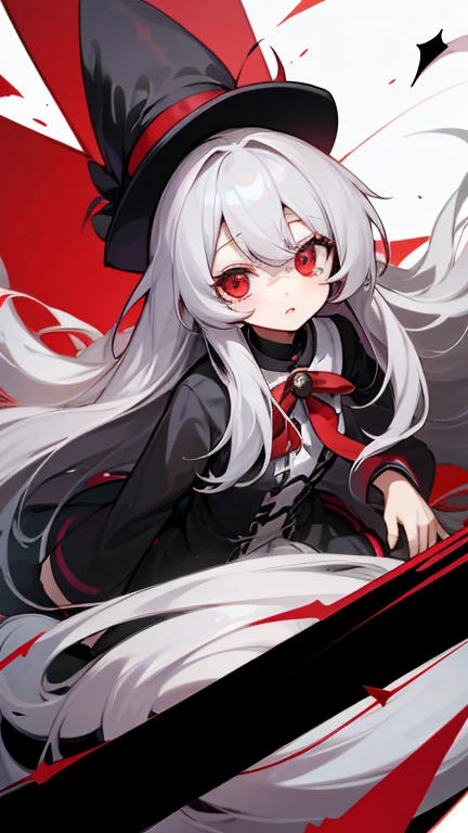 Highest quality　I have long hair　Gray Hair　Hata Kokoro　Red eyes　I don't have anything　Odd Eye　One person　