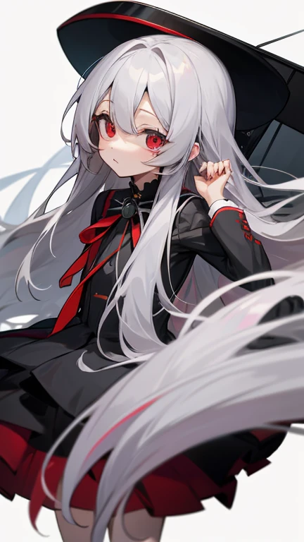 Highest quality　I have long hair　Gray Hair　Hata Kokoro　Red eyes　I don't have anything　Odd Eye　One person　