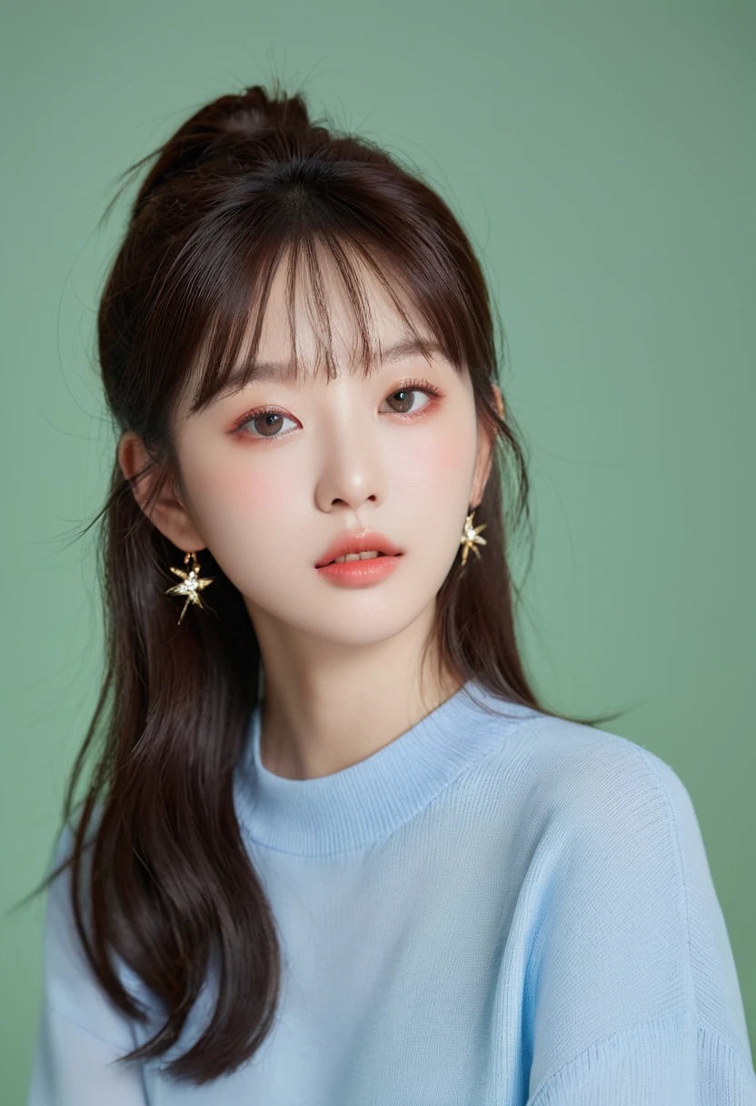8k, Highest quality, 1people, (Skin dents), Indoor transparent background, (people々,neon), Beautiful Bangs, nice,,,Soft lighting, Charm,Room, Beautiful Eyes,Detailed Iris, Beautiful Lips, Beautiful Nose, Pretty face),(primary color:1.5),(Zhou Haoguang:1.3),(neonライト),韓国people、Sparkling(shine)
